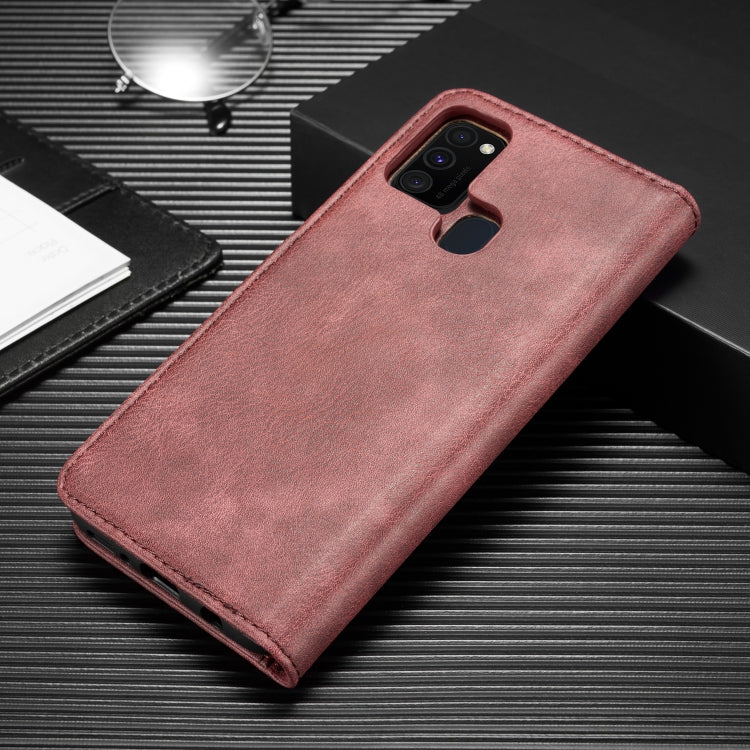 For Galaxy M31 DG.MING Crazy Horse Texture Flip Detachable Magnetic Leather Case with Holder & Card Slots & Wallet(Red) - Galaxy Phone Cases by DG.MING | Online Shopping UK | buy2fix