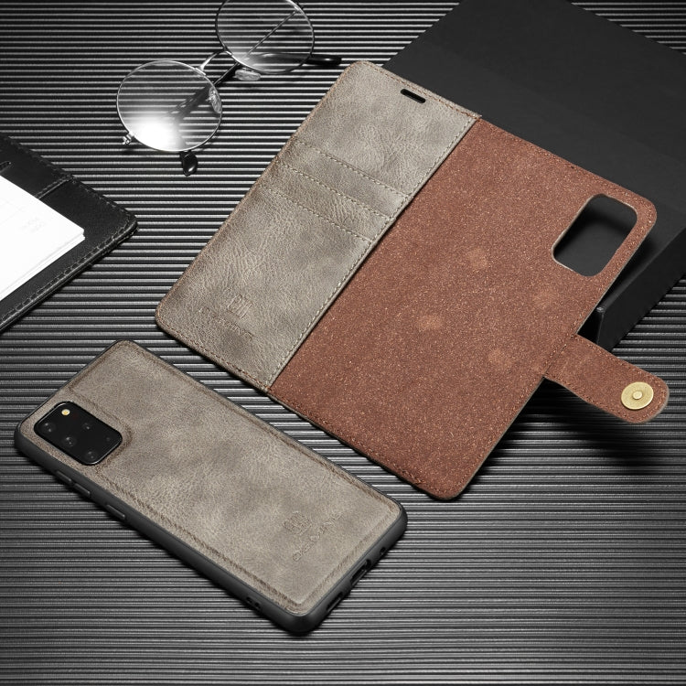 For Galaxy S20+ DG.MING Crazy Horse Texture Flip Detachable Magnetic Leather Case with Holder & Card Slots & Wallet(Grey) - Galaxy Phone Cases by DG.MING | Online Shopping UK | buy2fix