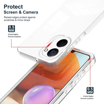 For Realme 10 4G 3 in 1 Clear TPU Color PC Frame Phone Case(White) - Realme Cases by buy2fix | Online Shopping UK | buy2fix