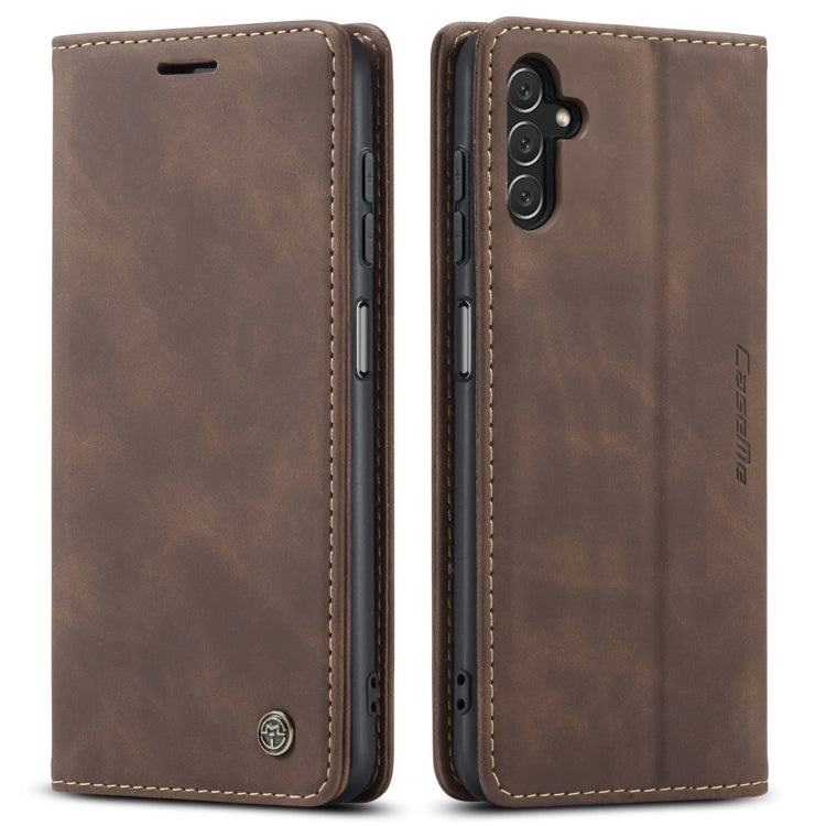 For Samsung Galaxy A14 5G CaseMe 013 Multifunctional Horizontal Flip Leather Phone Case(Coffee) - Galaxy Phone Cases by CaseMe | Online Shopping UK | buy2fix