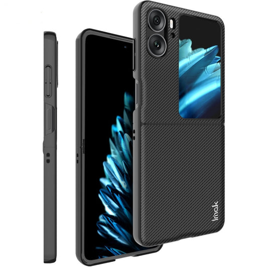 For OPPO Find N2 Flip 5G IMAK Ruiyi Series Carbon Fiber Texture PC Phone Case(Black) - OPPO Cases by imak | Online Shopping UK | buy2fix