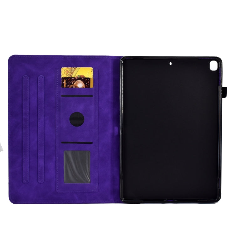 For Samsung Galaxy Tab S6 Lite P610 Peony Butterfly Embossed Leather Smart Tablet Case(Purple) - Tab S6 Lite P610 / P615 by buy2fix | Online Shopping UK | buy2fix