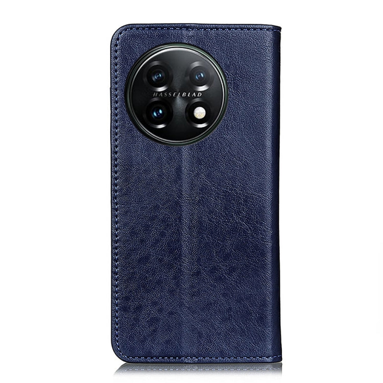 For OnePlus 11 5G Magnetic Crazy Horse Texture Leather Phone Case(Blue) - OnePlus Cases by buy2fix | Online Shopping UK | buy2fix