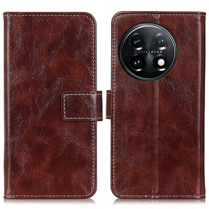 For OnePlus 11 5G Retro Crazy Horse Texture Leather Phone Case(Brown) - OnePlus Cases by buy2fix | Online Shopping UK | buy2fix