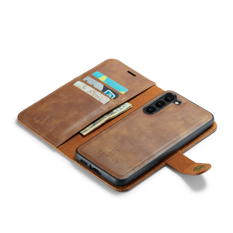 For Samsung Galaxy S23+ 5G DG.MING Crazy Horse Texture Detachable Magnetic Leather Case(Brown) - Galaxy S23+ 5G Cases by DG.MING | Online Shopping UK | buy2fix