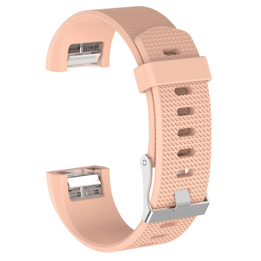For Fitbit Charge 2 Common Texture Silicone  Watch Band with Buckle, Size:S(Khaki) - Watch Bands by buy2fix | Online Shopping UK | buy2fix