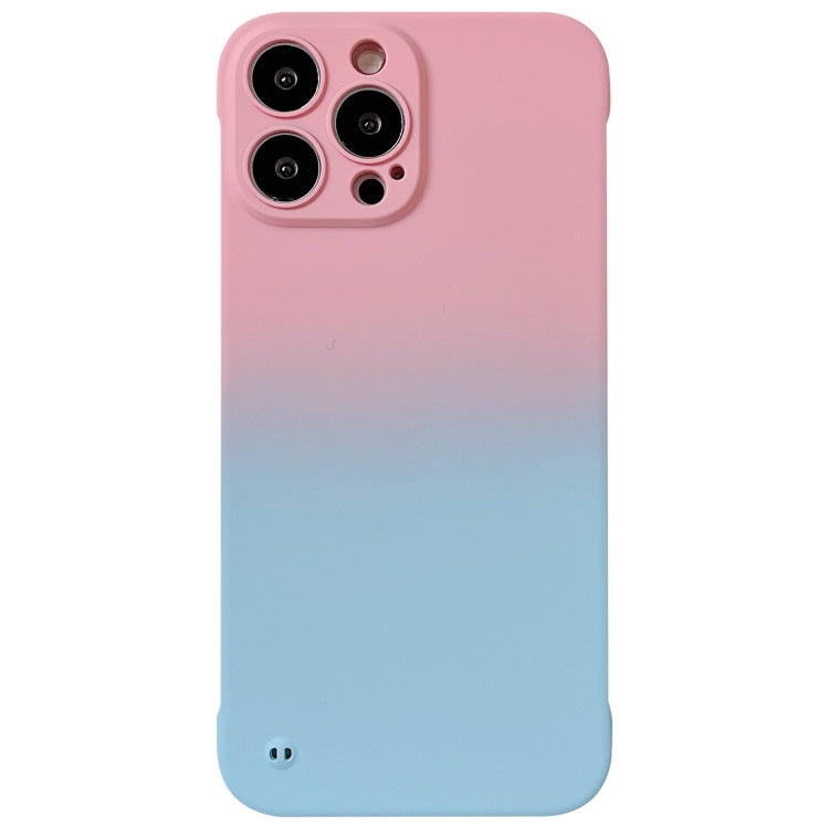 For iPhone 12 Pro Max Frameless Skin Feel Gradient Phone Case(Pink + Light Blue) - iPhone 12 Pro Max Cases by buy2fix | Online Shopping UK | buy2fix