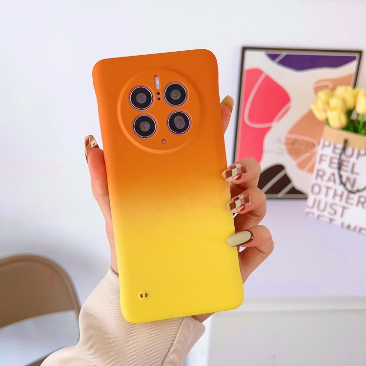 For Huawei Mate 40 Pro Frameless Skin Feel Gradient Phone Case(Orange Yellow) - Huawei Cases by buy2fix | Online Shopping UK | buy2fix