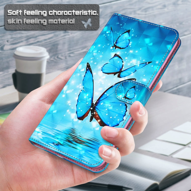 For OnePlus 11 3D Painting Pattern TPU + PU Leather Phone Case(Three Butterflies) - OnePlus Cases by buy2fix | Online Shopping UK | buy2fix