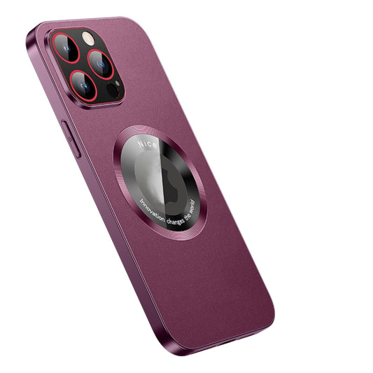 For iPhone 14 Plus R-JUST RH05 Magnetic Leather Metal Phone Case(Purple) - iPhone 14 Plus Cases by R-JUST | Online Shopping UK | buy2fix