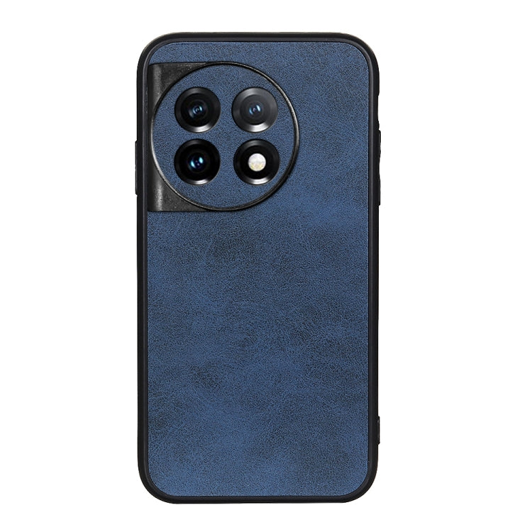 For OnePlus 11 5G Accurate Hole Two-color Calf Texture PU Phone Case(Blue) - OnePlus Cases by buy2fix | Online Shopping UK | buy2fix