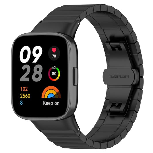 For Xiaomi Redmi Watch 3 / Mi Watch Lite 3 One-bead Steel Metal Watch Band(Black) - Watch Bands by buy2fix | Online Shopping UK | buy2fix