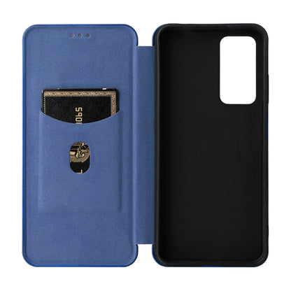 For Blackview A85 Carbon Fiber Texture Flip Leather Phone Case(Blue) - More Brand by buy2fix | Online Shopping UK | buy2fix