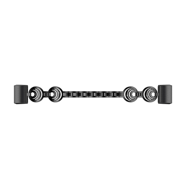 For Fitbit Charge 5 Sun Moon Star Diamond Metal Watch Band(Black) - Watch Bands by buy2fix | Online Shopping UK | buy2fix