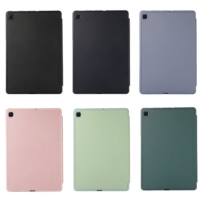 For Samsung Galaxy Tab S6 Lite/Tab S6 Lite 2022 Solid Color 3-folding Leather Tablet Case(Black) - Tab S6 Lite P610 / P615 by buy2fix | Online Shopping UK | buy2fix