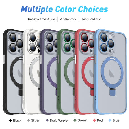 For iPhone 12 Pro Max Metal Eyes Series MagSafe Magnetic Holder Phone Case(Blue) - iPhone 12 Pro Max Cases by buy2fix | Online Shopping UK | buy2fix