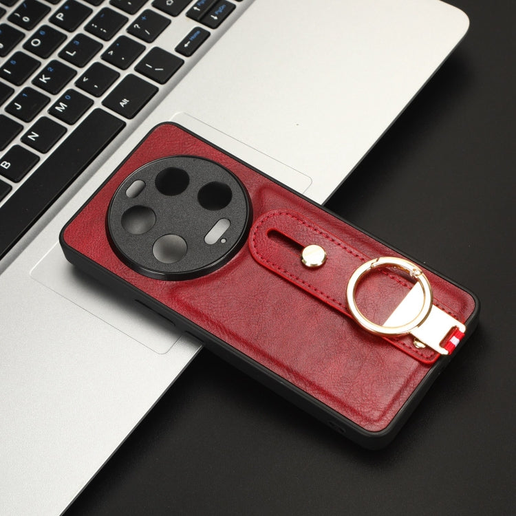 For Xiaomi 13 Ultra Wristband Leather Back Phone Case(Red) - 13 Ultra Cases by buy2fix | Online Shopping UK | buy2fix