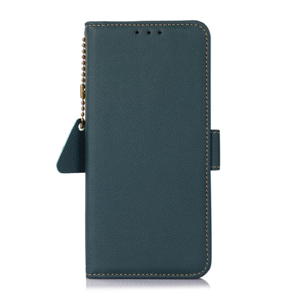 For Xiaomi Redmi K70 Pro Side-Magnetic TJ Genuine Leather RFID Phone Case(Green) - K70 Pro Cases by buy2fix | Online Shopping UK | buy2fix