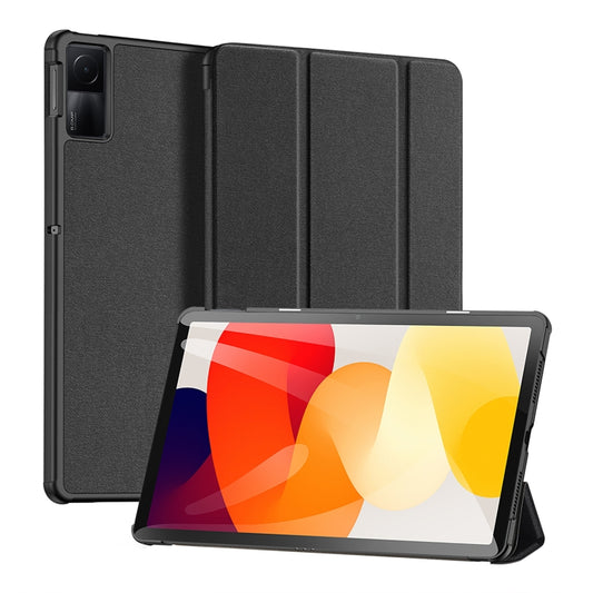 For Xiaomi Redmi Pad SE DUX DUCIS Domo Series Magnetic Flip Leather Tablet Case(Black) - More Tablet Cases by DUX DUCIS | Online Shopping UK | buy2fix