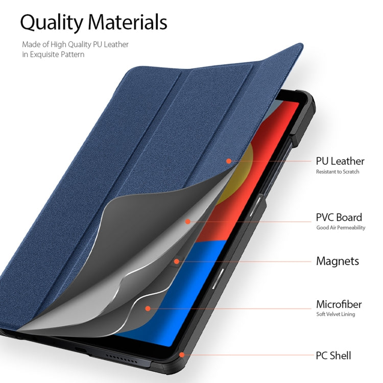 For Xiaomi Redmi Pad SE 4G DUX DUCIS Domo Series Magnetic Flip Leather Tablet Case(Blue) - More Tablet Cases by DUX DUCIS | Online Shopping UK | buy2fix