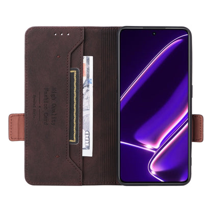For Realme GT Neo5 SE Magnetic Clasp Leather Phone Case(Brown) - Realme Cases by buy2fix | Online Shopping UK | buy2fix