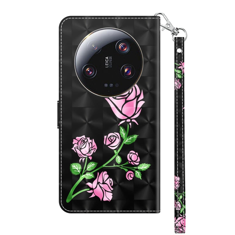 For Xiaomi 13 Ultra 3D Painted Pattern Leather Phone Case(Rose) - 13 Ultra Cases by buy2fix | Online Shopping UK | buy2fix