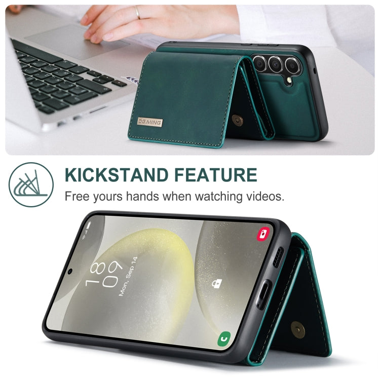 For Samsung Galaxy S24 5G DG.MING M1 Series 3-Fold Multi Card Wallet + Magnetic Phone Case(Green) - Galaxy S24 5G Cases by DG.MING | Online Shopping UK | buy2fix