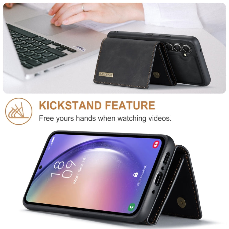 For Samsung Galaxy A35 5G DG.MING M1 Series 3-Fold Multi Card Wallet + Magnetic Phone Case(Black) - Galaxy Phone Cases by DG.MING | Online Shopping UK | buy2fix