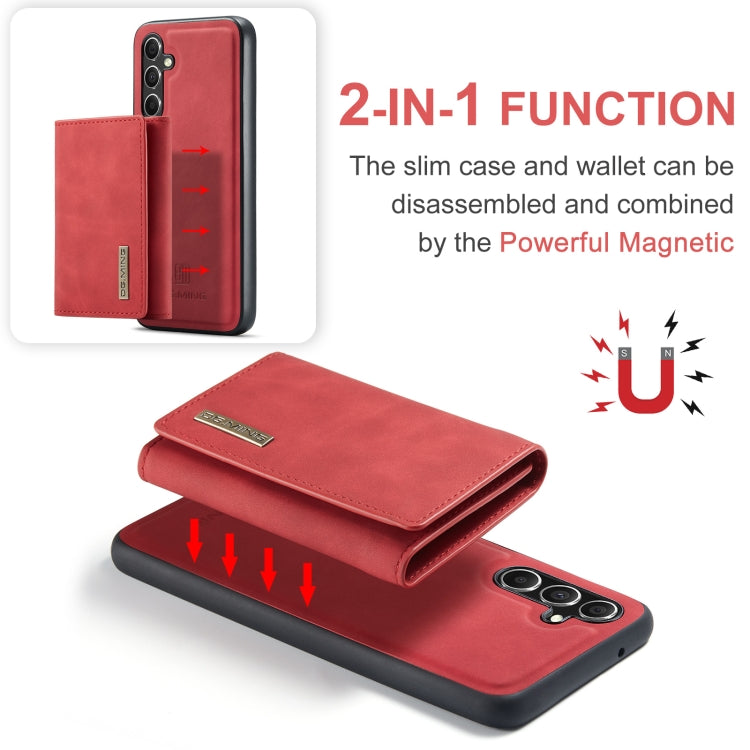 For Samsung Galaxy A55 5G DG.MING M1 Series 3-Fold Multi Card Wallet + Magnetic Phone Case(Red) - Galaxy Phone Cases by DG.MING | Online Shopping UK | buy2fix