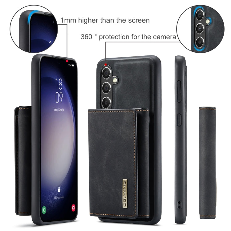 For Samsung Galaxy A55 5G DG.MING M1 Series 3-Fold Multi Card Wallet + Magnetic Phone Case(Black) - Galaxy Phone Cases by DG.MING | Online Shopping UK | buy2fix