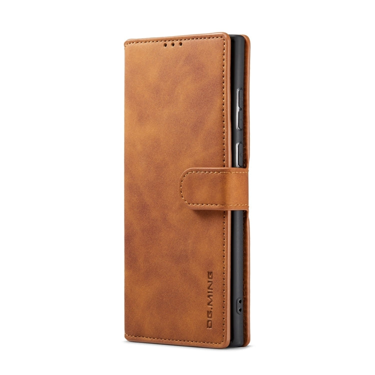 For Samsung Galaxy S23 Ultra 5G DG.MING Retro Oil Edge Flip Leather Phone Case(Brown) - Galaxy S23 Ultra 5G Cases by DG.MING | Online Shopping UK | buy2fix