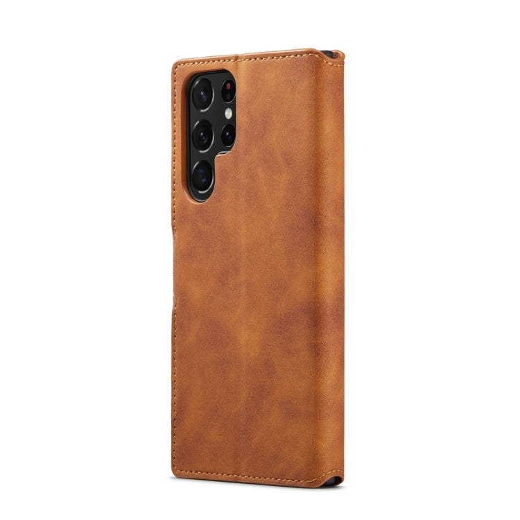 For Samsung Galaxy S23 Ultra 5G DG.MING Retro Oil Edge Flip Leather Phone Case(Brown) - Galaxy S23 Ultra 5G Cases by DG.MING | Online Shopping UK | buy2fix