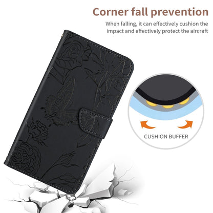 For Xiaomi Redmi Note 13 Pro 4G Global Skin Feel Butterfly Embossed Flip Leather Phone Case(Black) - Note 13 Pro Cases by buy2fix | Online Shopping UK | buy2fix