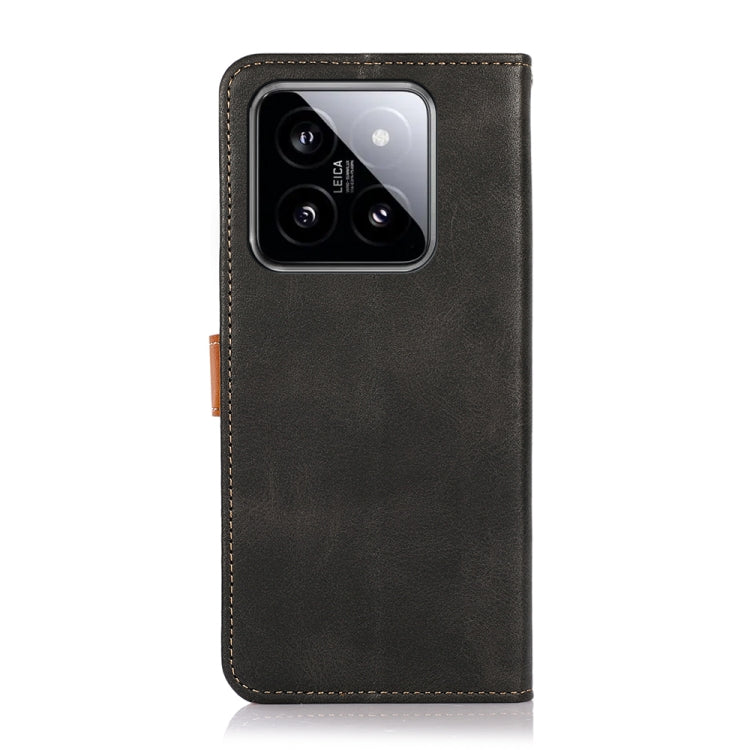 For Xiaomi 14 KHAZNEH Cowhide Texture Flip Leather Phone Case(Black) - 14 Cases by buy2fix | Online Shopping UK | buy2fix
