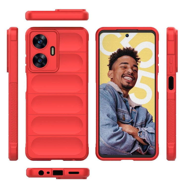 For Realme C55 4G Magic Shield TPU + Flannel Phone Case(Light Blue) - Realme Cases by buy2fix | Online Shopping UK | buy2fix