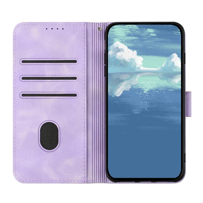 For Motorola Moto G Power 5G 2024 Line Pattern Skin Feel Leather Phone Case(Light Purple) - Motorola Cases by buy2fix | Online Shopping UK | buy2fix