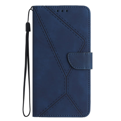 For Motorola Moto G Play 4G 2024 Stitching Embossed Leather Phone Case(Blue) - Motorola Cases by buy2fix | Online Shopping UK | buy2fix