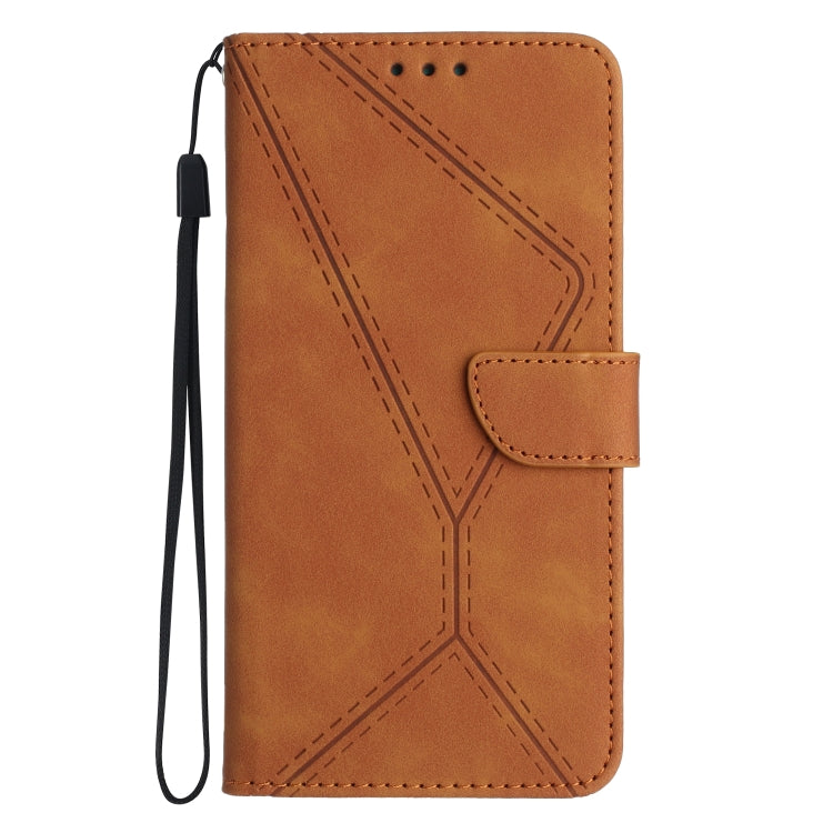 For Motorola Moto G Power 5G 2024 Stitching Embossed Leather Phone Case(Brown) - Motorola Cases by buy2fix | Online Shopping UK | buy2fix