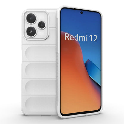 For Xiaomi Redmi 12 5G Magic Shield TPU + Flannel Phone Case(White) - Xiaomi Cases by buy2fix | Online Shopping UK | buy2fix