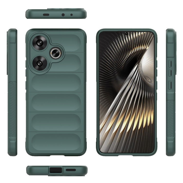 For Xiaomi Redmi Turbo 3 5G Magic Shield TPU + Flannel Phone Case(Dark Green) - Xiaomi Cases by buy2fix | Online Shopping UK | buy2fix