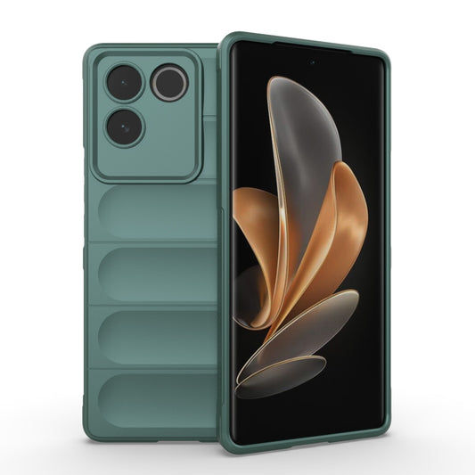 For vivo S17e Magic Shield TPU + Flannel Phone Case(Dark Green) - vivo Cases by buy2fix | Online Shopping UK | buy2fix