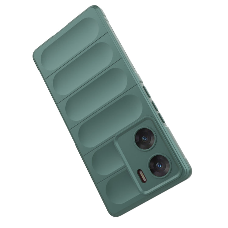 For vivo V29e 4G Global Magic Shield TPU + Flannel Phone Case(Dark Green) - vivo Cases by buy2fix | Online Shopping UK | buy2fix