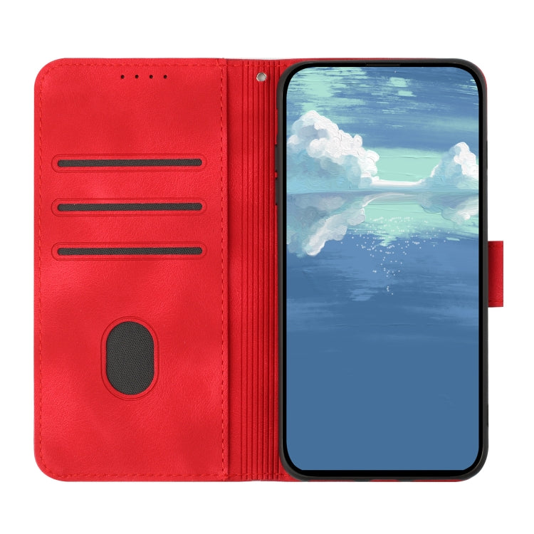 For Realme 7 / Narzo 20 Pro Line Pattern Skin Feel Leather Phone Case(Red) - Realme Cases by buy2fix | Online Shopping UK | buy2fix
