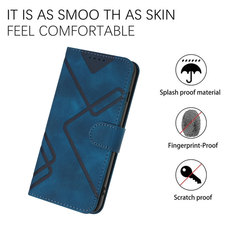 For Xiaomi Redmi 9C/9C NFC/Poco C3 Line Pattern Skin Feel Leather Phone Case(Royal Blue) - Xiaomi Cases by buy2fix | Online Shopping UK | buy2fix