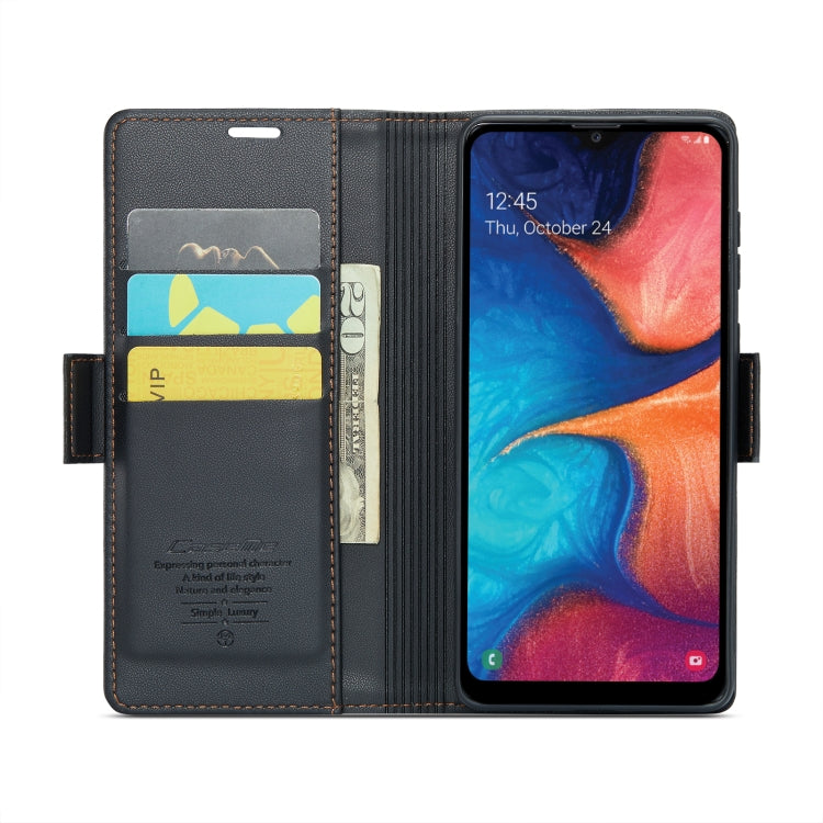 For Samsung Galaxy A20/A30/M10s CaseMe 023 Butterfly Buckle Litchi Texture RFID Anti-theft Leather Phone Case(Black) - Galaxy Phone Cases by CaseMe | Online Shopping UK | buy2fix