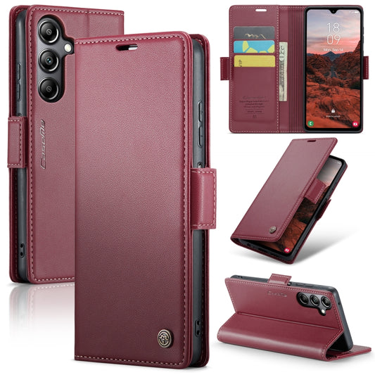 For Samsung Galaxy A05s CaseMe 023 Butterfly Buckle Litchi Texture RFID Anti-theft Leather Phone Case(Wine Red) - Galaxy Phone Cases by CaseMe | Online Shopping UK | buy2fix