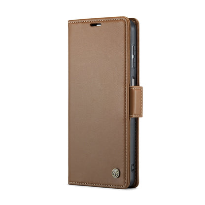 For Samsung Galaxy A25 5G CaseMe 023 Butterfly Buckle Litchi Texture RFID Anti-theft Leather Phone Case(Brown) - Galaxy Phone Cases by CaseMe | Online Shopping UK | buy2fix