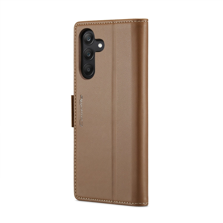 For Samsung Galaxy A25 5G CaseMe 023 Butterfly Buckle Litchi Texture RFID Anti-theft Leather Phone Case(Brown) - Galaxy Phone Cases by CaseMe | Online Shopping UK | buy2fix