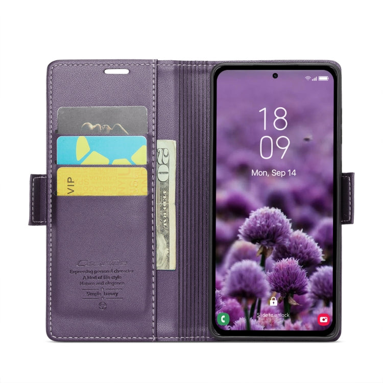 For Samsung Galaxy A55 CaseMe 023 Butterfly Buckle Litchi Texture RFID Anti-theft Leather Phone Case(Pearly Purple) - Galaxy Phone Cases by CaseMe | Online Shopping UK | buy2fix