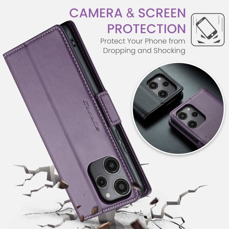 For Xiaomi Redmi 12 4G／12 5G／Note 12R／POCO M6 Pro 5G CaseMe 023 Butterfly Buckle Litchi Texture RFID Anti-theft Leather Phone Case(Pearly Purple) - Xiaomi Cases by CaseMe | Online Shopping UK | buy2fix